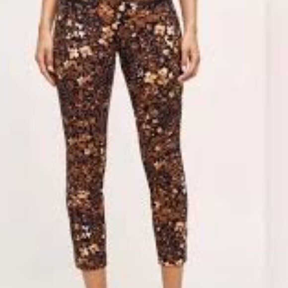 The Essential Slim by Anthropologie Dark Floral Pants - Picture 1 of 4